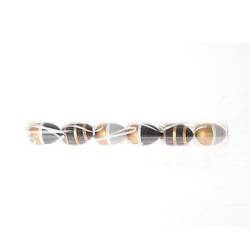 Hänger Ei mix Streifen schwarz/gold 4.5cm x6