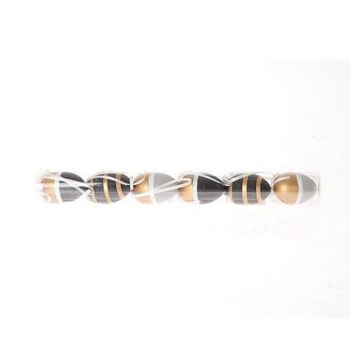 Hänger Ei mix Streifen schwarz/gold 4.5cm x6