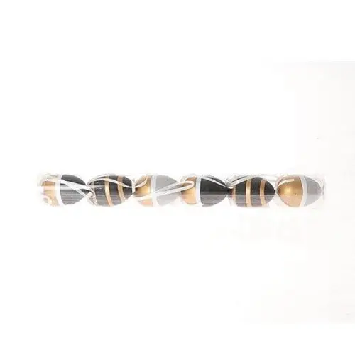Hänger Ei mix Streifen schwarz/gold 4.5cm x6