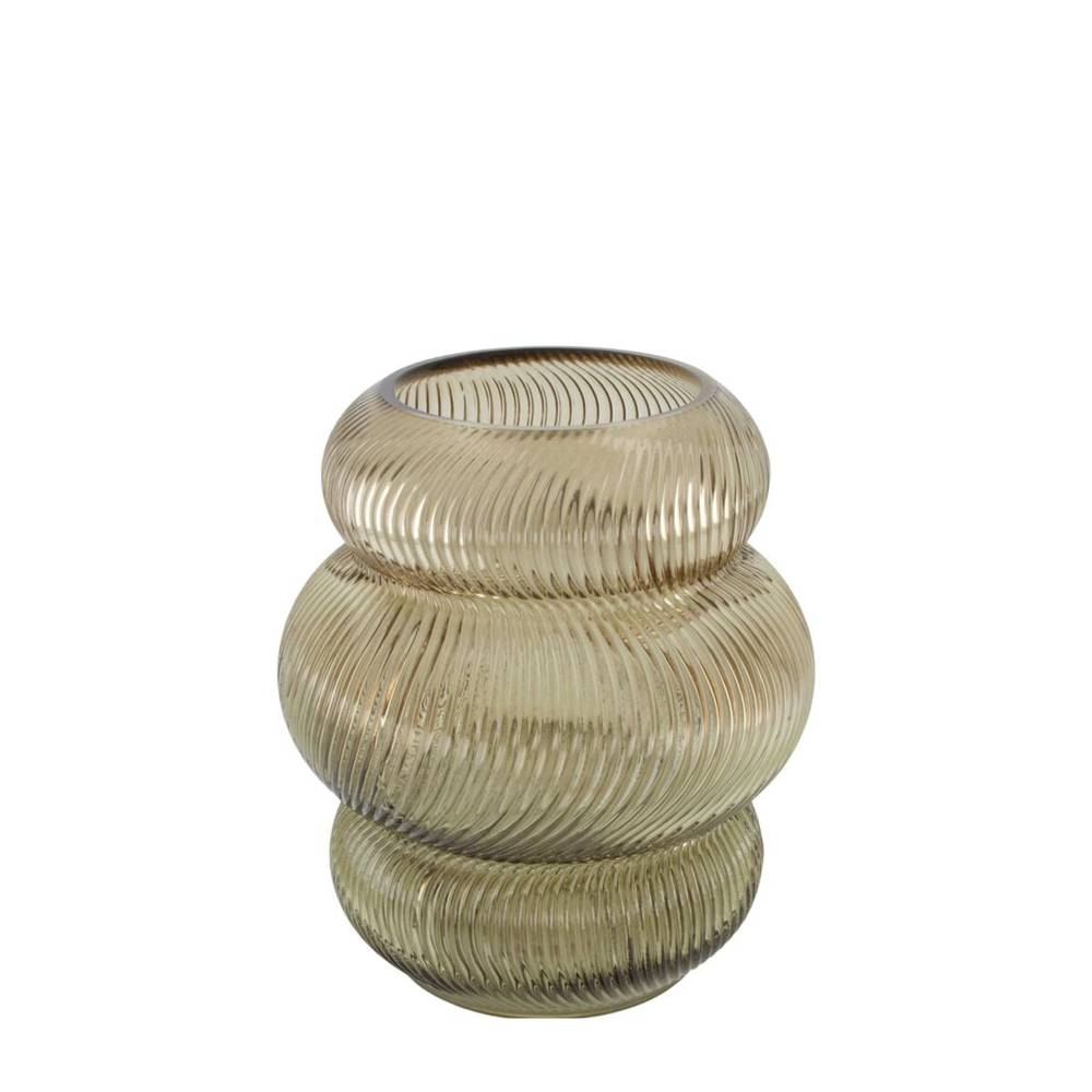 Glas Vase Bubble grau D19cm H21.5cm