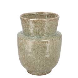 Keramik Vase Iron Stone grün 21x21x27cm