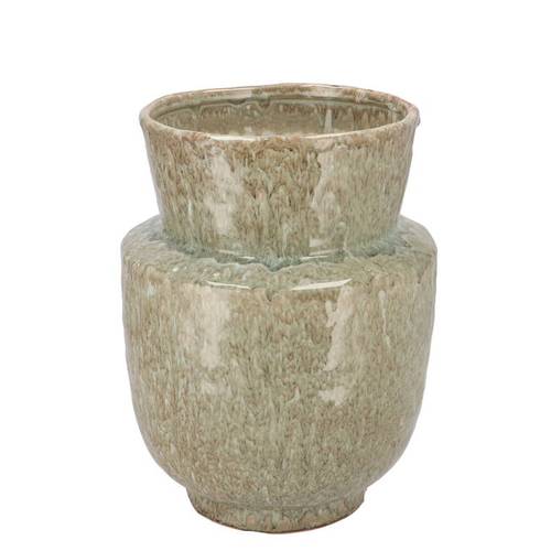 Keramik Vase Iron Stone grün 21x21x27cm