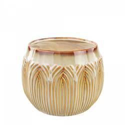 Keramik Übertopf Lotus creme D20cm H15cm