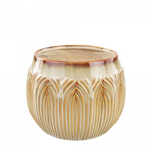 Keramik Übertopf Lotus creme D20cm H15cm