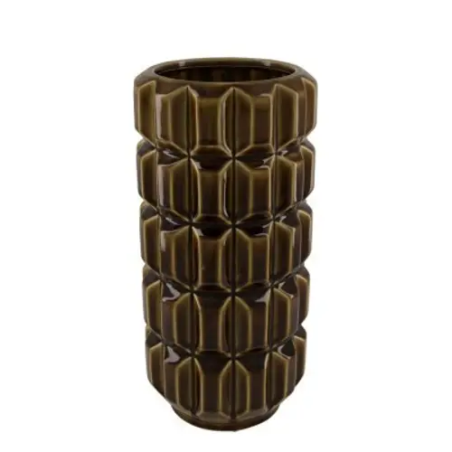 Keramik Vase Livigno braun D16cm H33.5cm