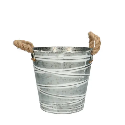 Zink Übertopf Brent grau D16cm H15cm