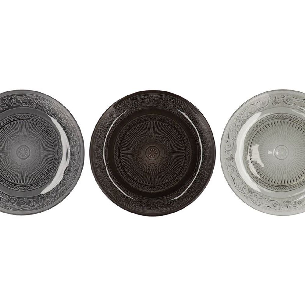 Glas Teller Dayah grau mix D23cm H02cm