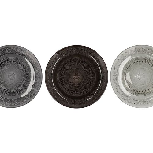 Glas Teller Dayah grau mix D23cm H02cm