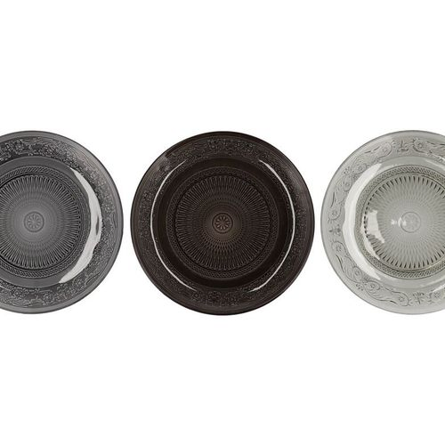 Glas Teller Dayah grau mix D23cm H02cm
