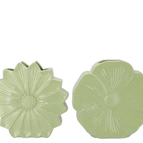 Keramik Vase Daisy Bloom mix grün 30x09x30cm