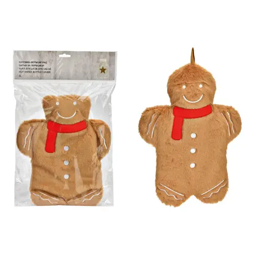 Wärmflasche Lebkuchen Plüschbezug 26x35x03cm