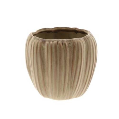 Keramik Übertopf Chalise braun D12cm H10.5cm