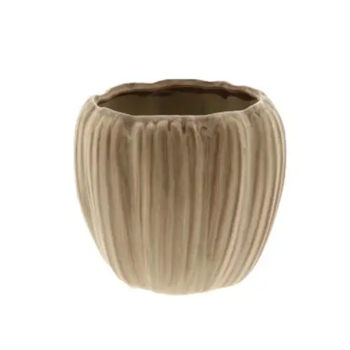 Keramik Übertopf Chalise braun D12cm H10.5cm