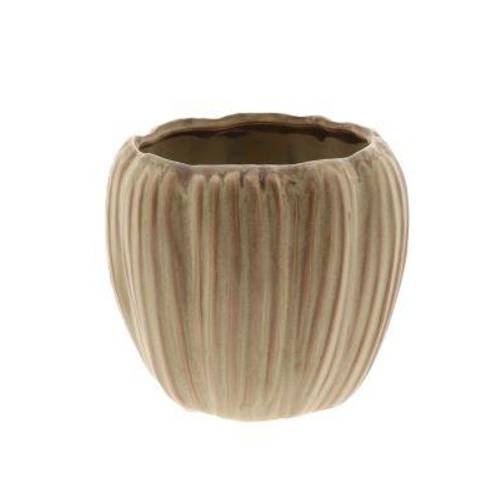 Keramik Übertopf Chalise braun D12cm H10.5cm