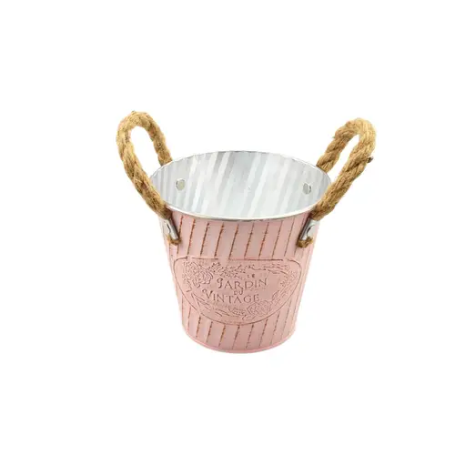 Zink Topf +Tau Jardin D13cm H12.5cm