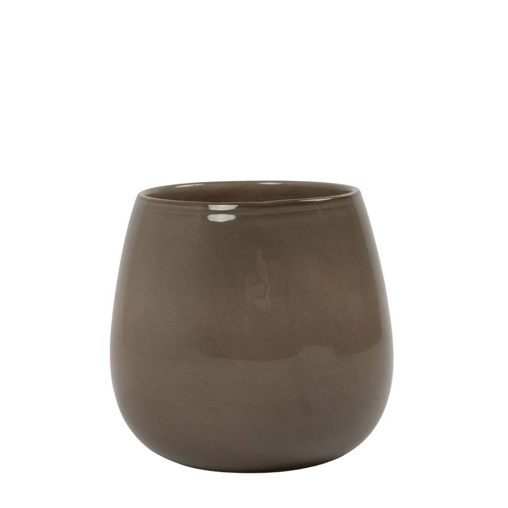 Glas Vase Saga Solid taube D18cm H17.5cm