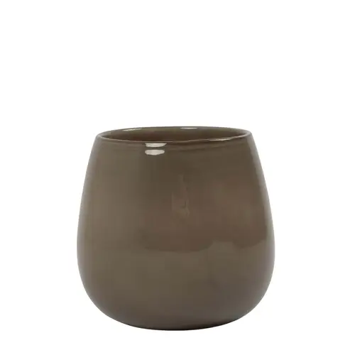 Glas Vase Saga Solid taube D18cm H17.5cm