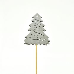 Weihnachtsbaum auf Stab silber D07cm H20cm