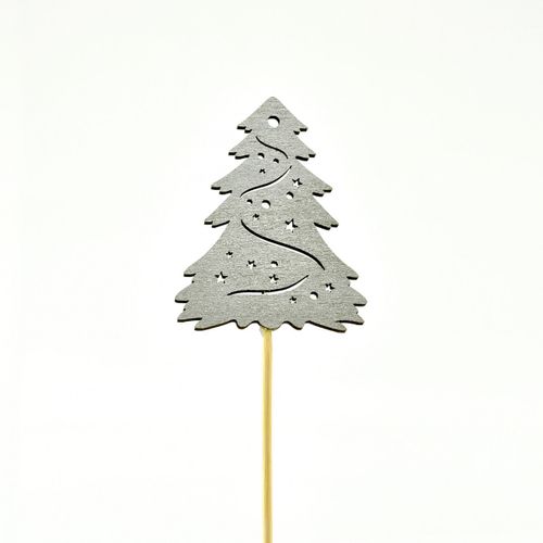 Weihnachtsbaum auf Stab silber D07cm H20cm