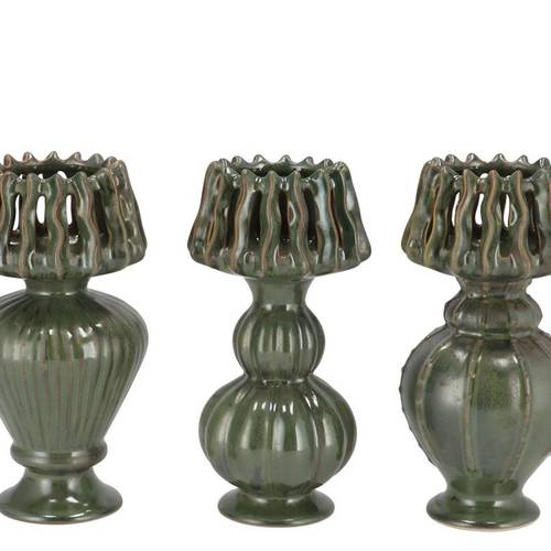 Keramik Vase Milou Lampe grün  09x09x18cm