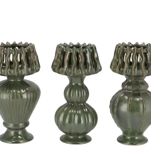 Keramik Vase Milou Lampe grün09x09x18cm