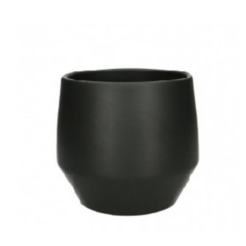 Keramik Übertopf Davina schwarz D12.5cm H11cm