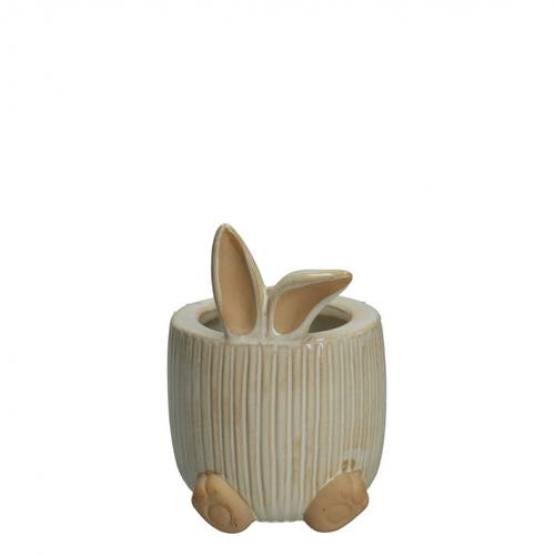 Keramik Übertopf Bunny creme D09cm H13.5cm 