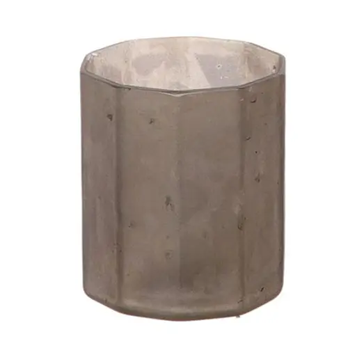 Glas Teelicht Linko braun D07.5cm H10cm