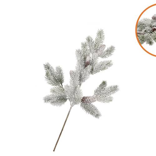 Seidenkiefer mit Zapfen und Schnee L64cm