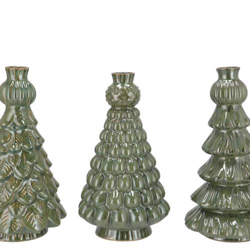 Keramik Vase Baum grün 15x15x26cm