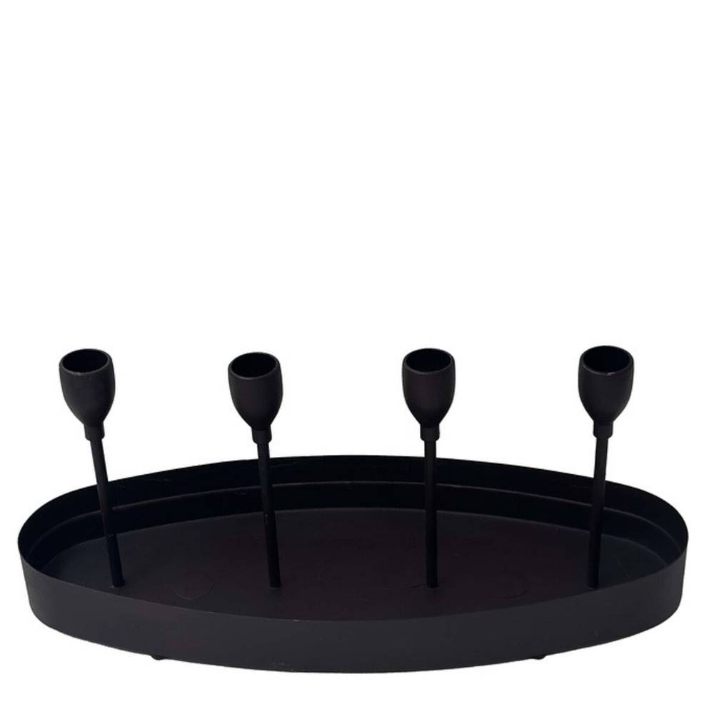 Kerzenhalter schwarz 34x13x14cm