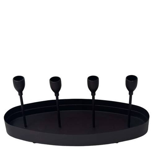 Kerzenhalter schwarz 34x13x14cm