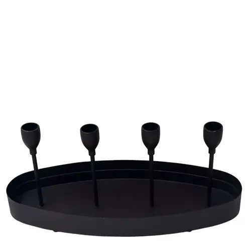 Kerzenhalter schwarz 34x13x14cm