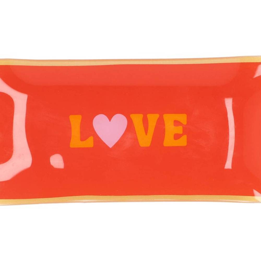 Teller Rechteck Love orange 20x10x02cm