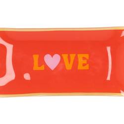 Teller Rechteck Love orange 20x10x02cm