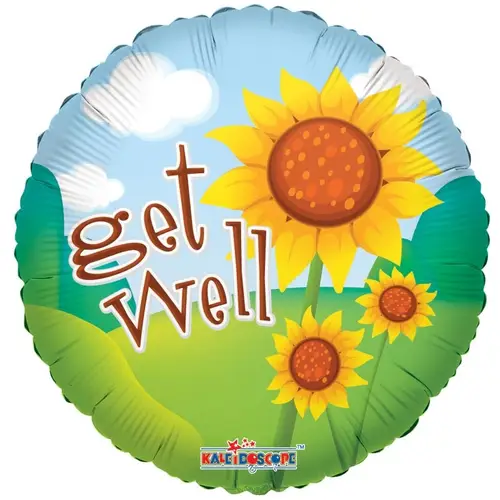 Ballon Get Well Sonnenblumen D45cm