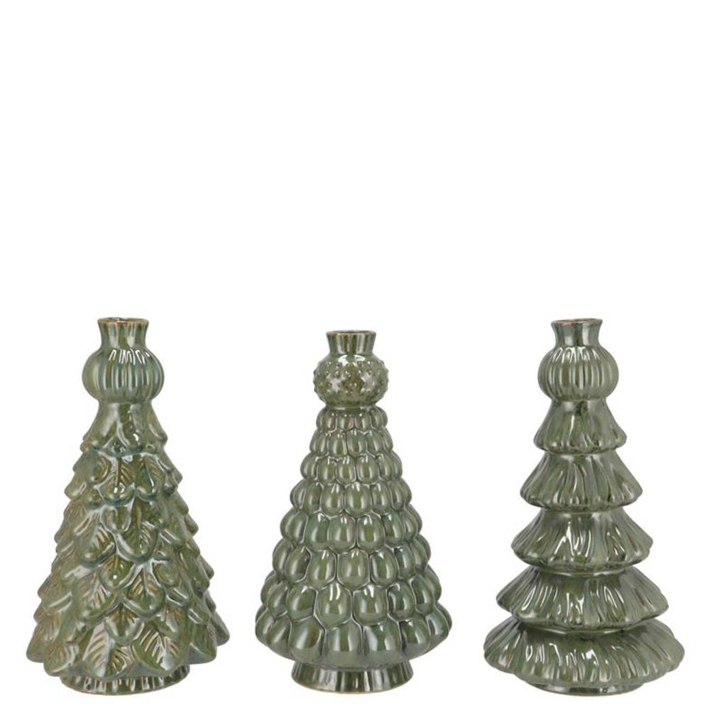 Keramik Vase Baum grün 10x10x16cm