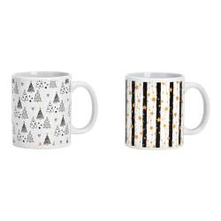 Becher Weihnachts Dekor weiss 2-fach 12x09x08cm 250ml