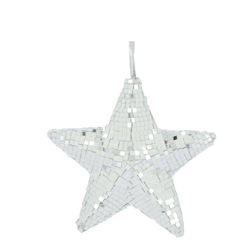 Hänger Stern Foam silber D18cm