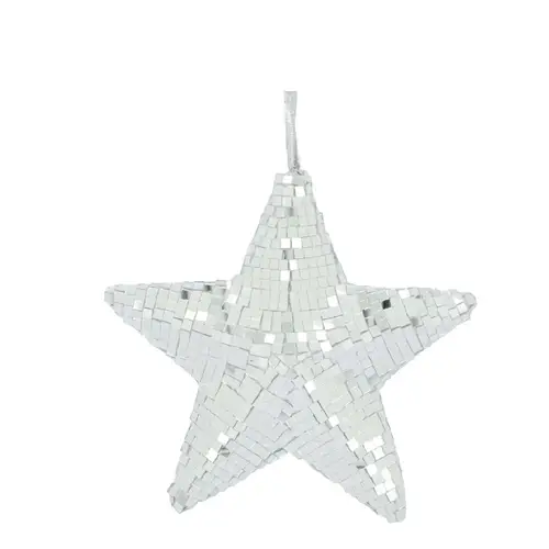 Hänger Stern Foam silber D18cm