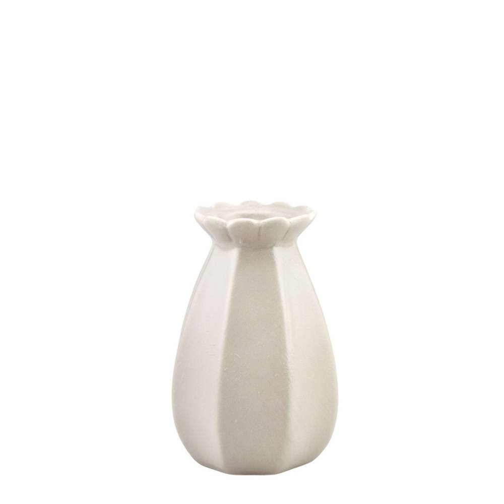 Keramik Vase Florencia hell grau D08.5cm H13.5cm