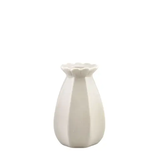 Keramik Vase Florencia hell grau D08.5cm H13.5cm