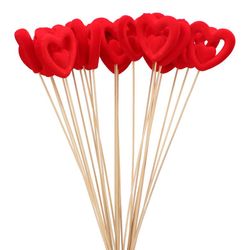 Herz auf Stab Double rot 8x2x50cm x25
