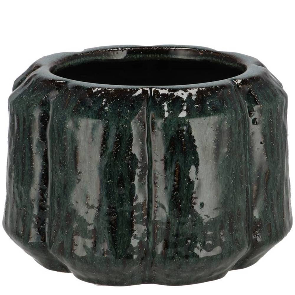 Keramik Übertopf Kiran dunkel grün 18x18x13cm