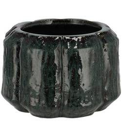 Keramik Übertopf Kiran dunkel grün 18x18x13cm