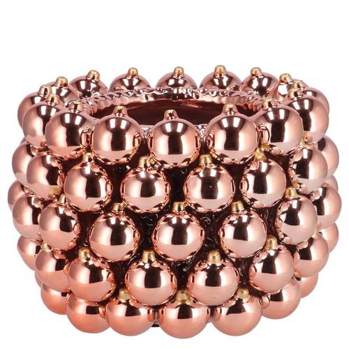 Weihnachtskugel Topf altrosa 22x22x15cm