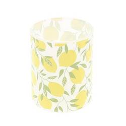 Glas Teelicht Obst Zitrone gelb D08cm H10cm