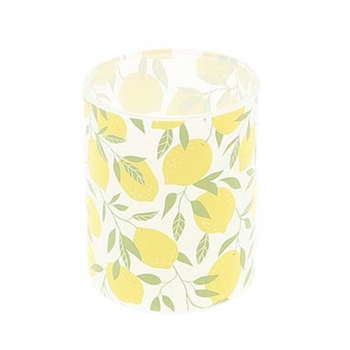 Glas Teelicht Obst Zitrone gelb D08cm H10cm