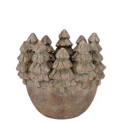 Beton Übertopf Baum gold 18x17x14cm