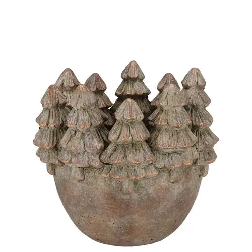Beton Übertopf Baum gold 18x17x14cm